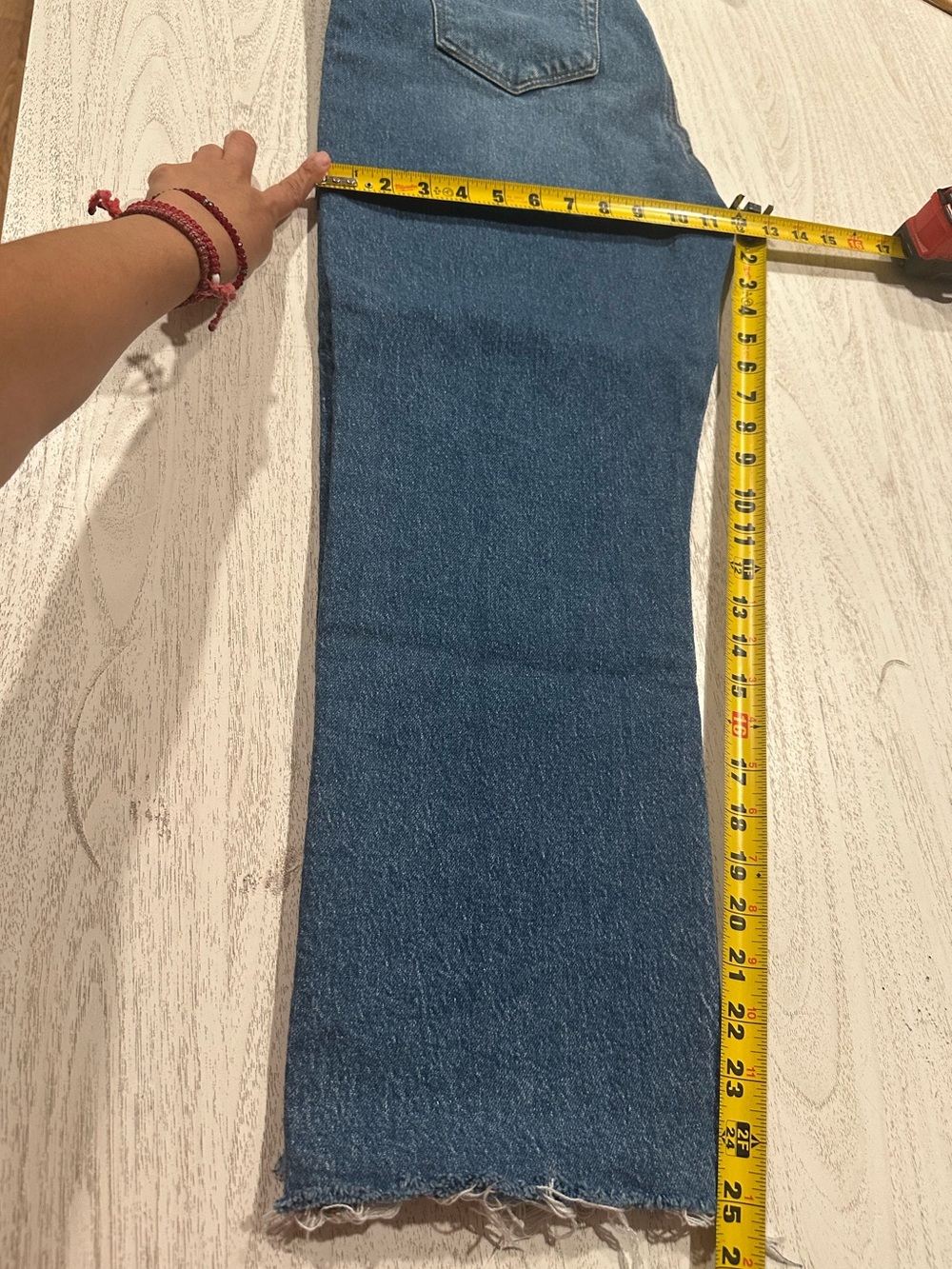 LOFT The Straight Crop Dark Blue Washed Jeans - Picture 5 of 5